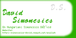 david simoncsics business card